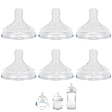 Silicone Nipple for Philips Avent Natural Baby Bottles and Natural Trainer Sippy Cup, Medium Flow (Flow 3), 1m+, 6 Count