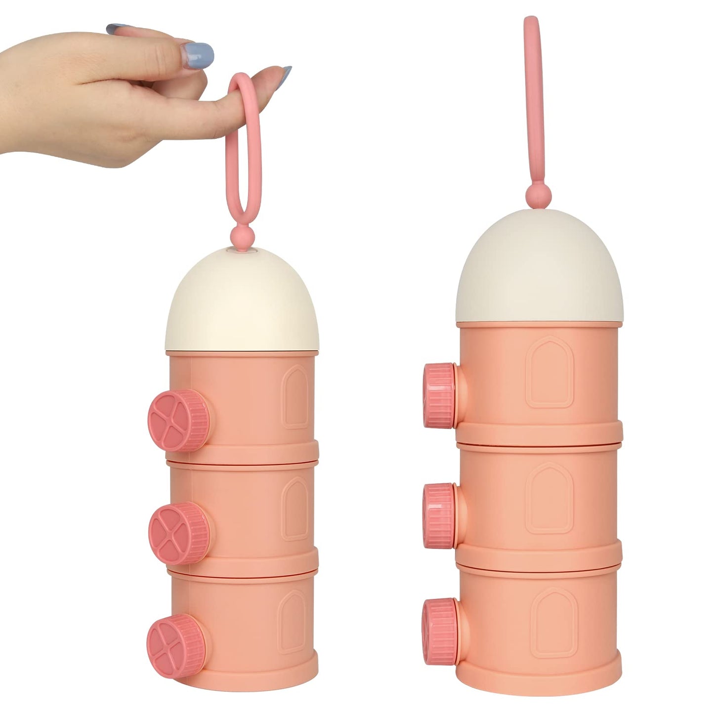 Accmor Formula Dispenser On The Go, 3 Layers Stackable Formula Container To Go, Non-Spill Portable Milk Powder Baby & Kids Snack