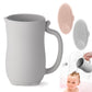 PandaEar Baby Bath Rinse Cup, Silicone Baby Shampoo Rinser with 2 Pack Cradle Cap Brush for Kids Toddler Body Washing (Grey)