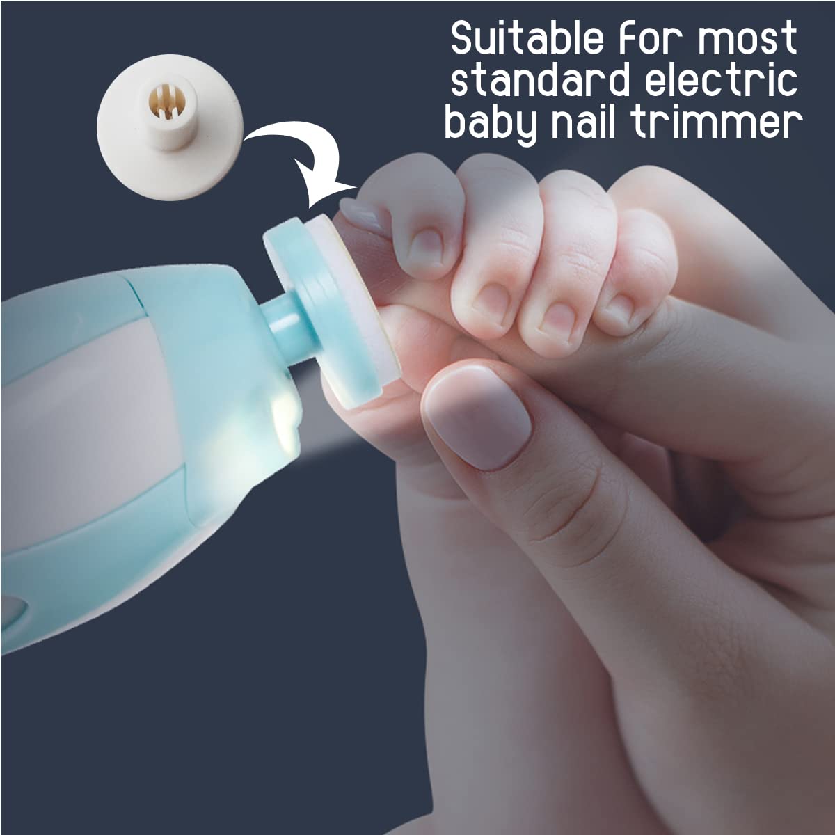 Nsbell 36Pcs Baby Nail File Pads Nail Trimmer Replacement Pads Electric Baby Nail Grinding Heads For Standard Electric Kid Nail