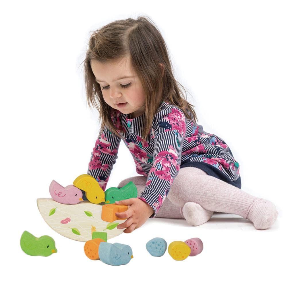Tender Leaf Toys - Rocking Baby Birds - 12 Piece Balance Toy - STEM Toy - Early Learning to Develop Strategic Thinking and Fine