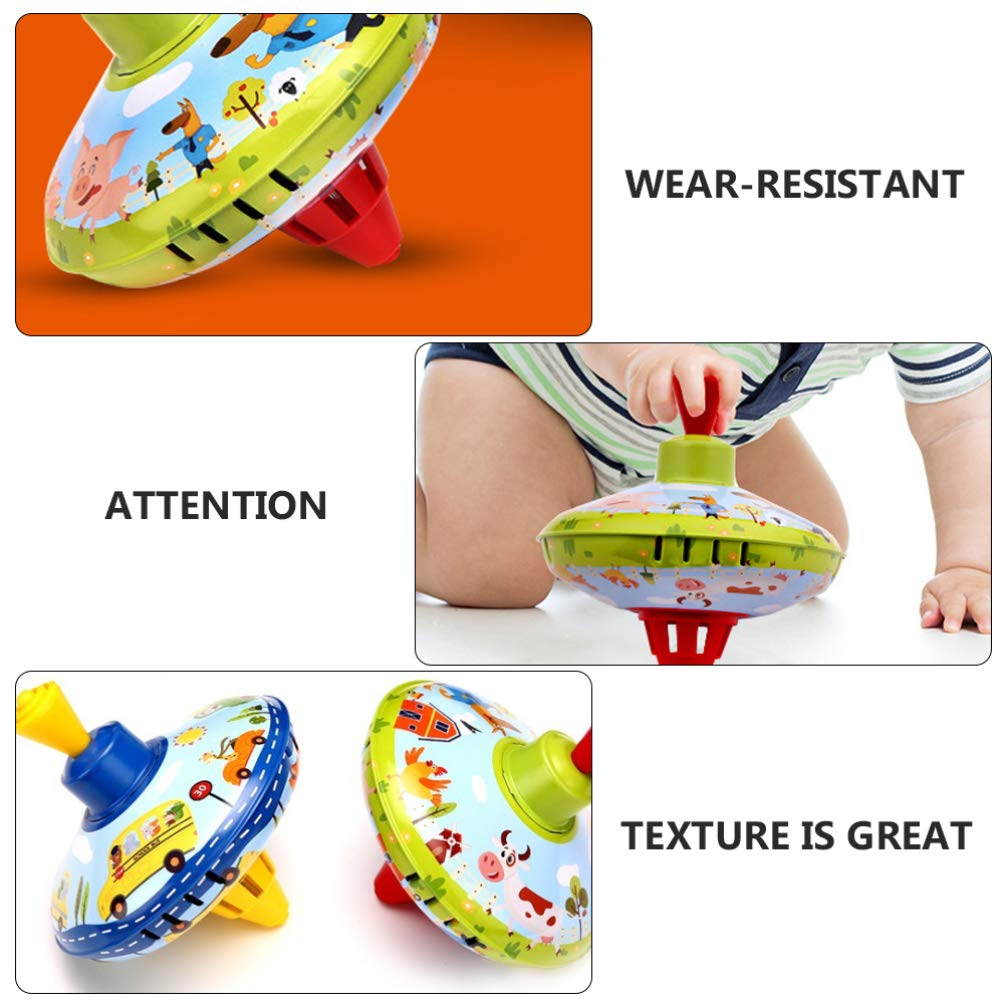 1Pcs Toddler Traditional Spin Tops Traditional Iron Spinning Tops Toys For Girl Boy Educational Kindergarten Toys Party Favors