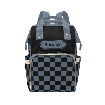 Workvalor Check Personalized Diaper Bag with Custom Name - Custom Baby Tote Backpack for Mom, Unique Gift for New Parents, Baby 