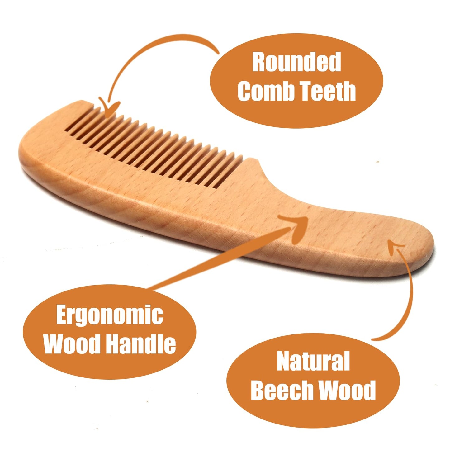 Wooden Baby Hair Brush And Comb Set, 3Pcs Natural Soft Goat Bristles Brush Cradle Cap Comb Baby Shower Scrubber Perfect Scalp Gr
