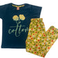 Keenuu Cotton Long Top Half Sleeve and Pyjama Set for Girls Soft Comfortable Lightweigt Standard Pyjama Set for Girl&Boys Blue C
