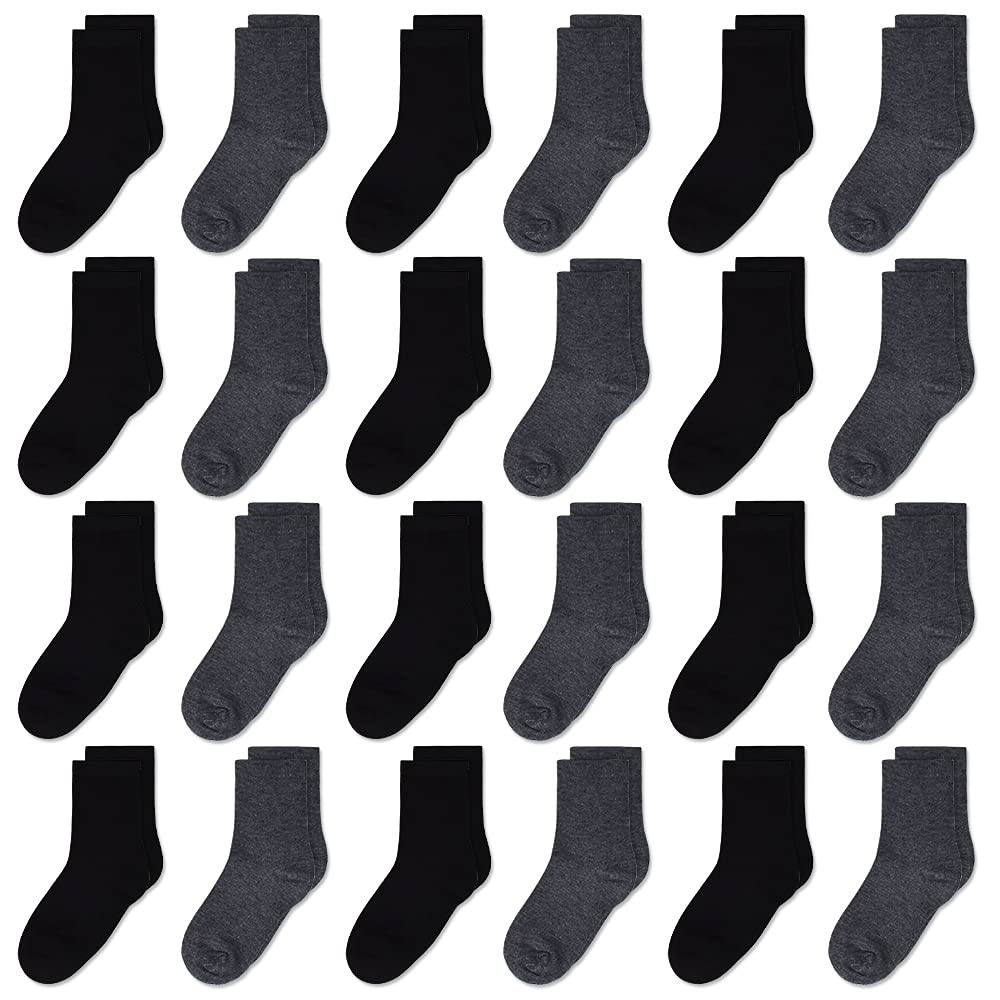 Gentaby Kids Socks,Crew Socks Newborn/Toddler For Children Boys Girls Cozy Athletic Socks, 24Pairs,7T-10T