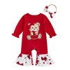 Fiomva Newborn Baby Girl Valentines Day Outfits Spring Fall Romper Infant Jumpsuit Cute Valentine Heart Bear Clothes (C Heart Be