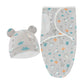 Merishopp Newborn Swaddle Wraps Wrap Hat Babies Infant Blanket for Newborn Girls Gifts Gray Giraffe
