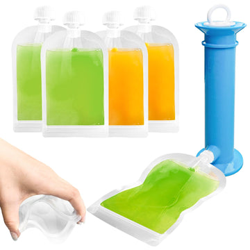 Newmemo 6Pcs Reusable Baby Food Pouches Filler Kit Baby Food Pouch Maker For Applesauce Yogurt Smoothie Refillable Fruit Puree P