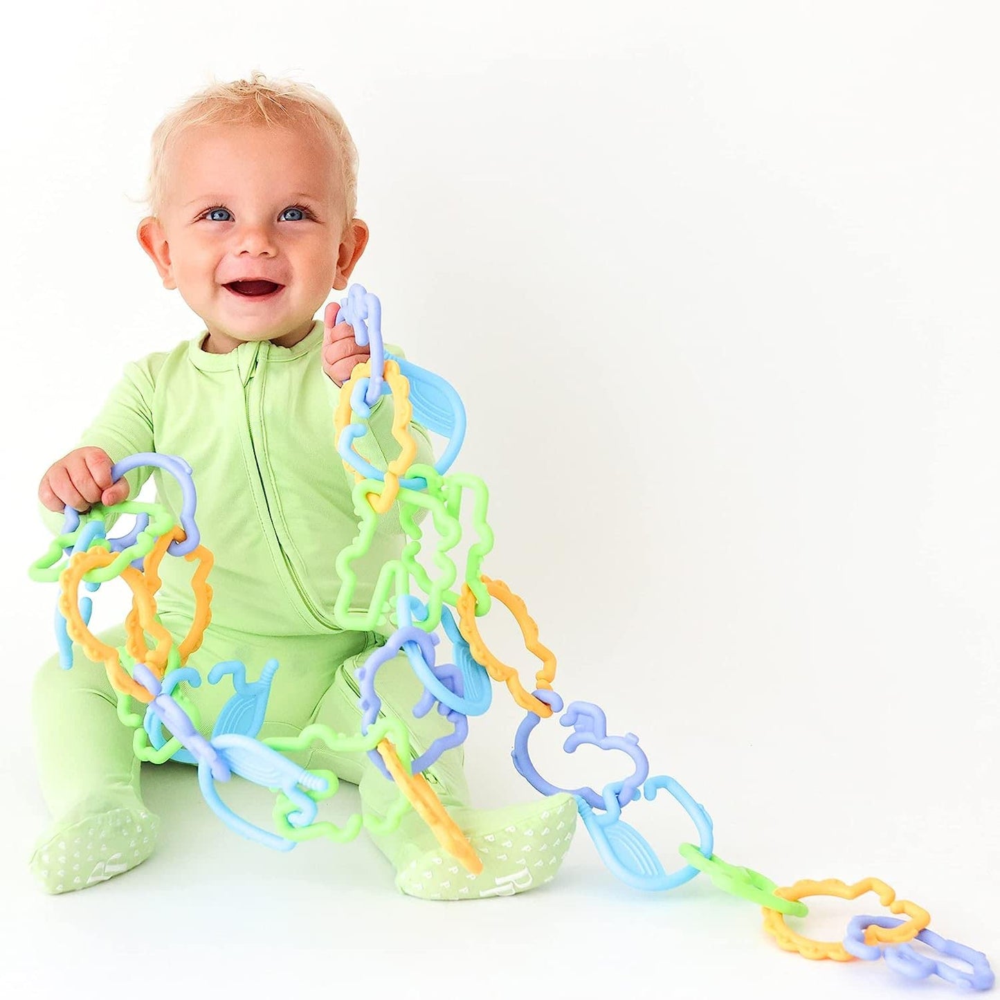 Nuby Animal Click Links Teether Toy- 24-Piece Set - 3+ Months