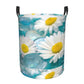 Pevtufa Daisy Flowers Foldable Laundry Basket Organizer,Fabric Clothes Toy Storage Basket Nursery Hamper Storage Bin For Househo