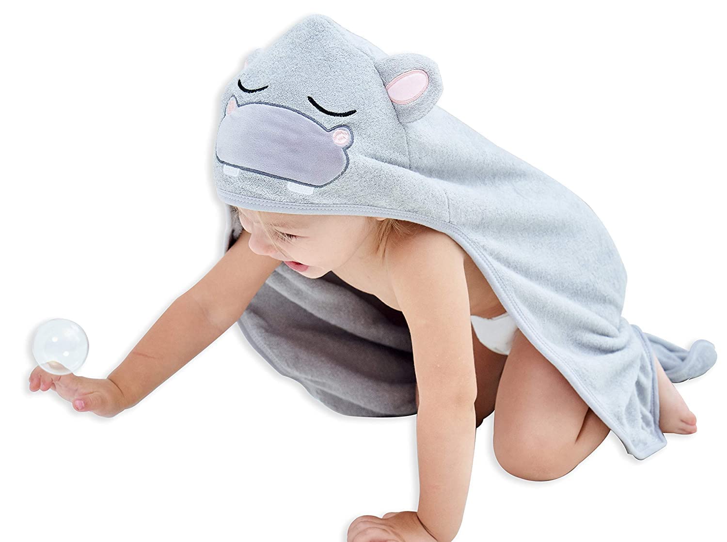 Hiphop Panda Bamboo Hooded Baby Towel - Soft Hooded Bath Towel For Babie, Toddler,Infant - Ultra Absorbent, Natural Baby Towel P