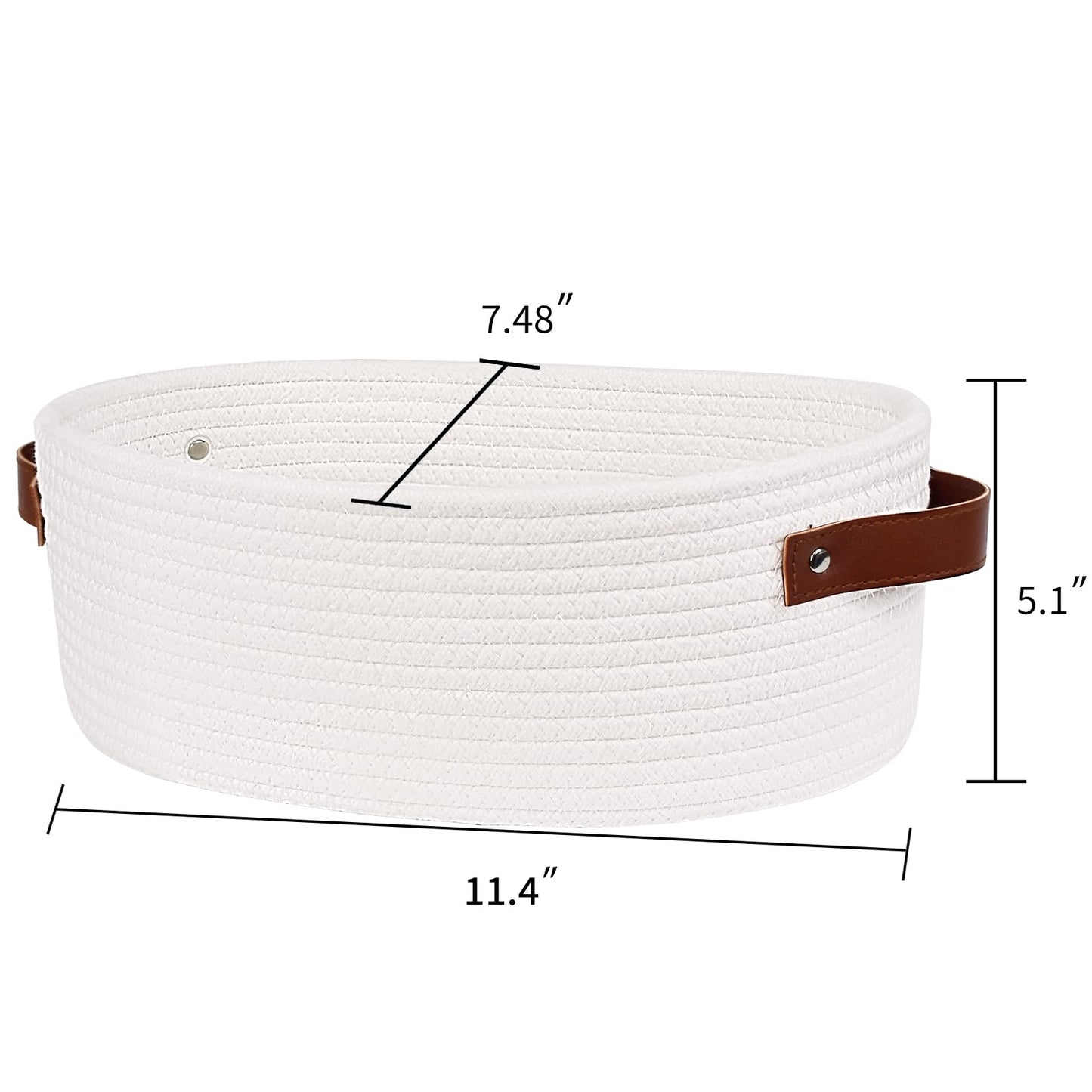 Abenkle Small Woven Basket, Cute Small Basket, Rope Room Shelf Storage Basket, Cat Dog Toys Basket Chest Box, Empty Decorative G