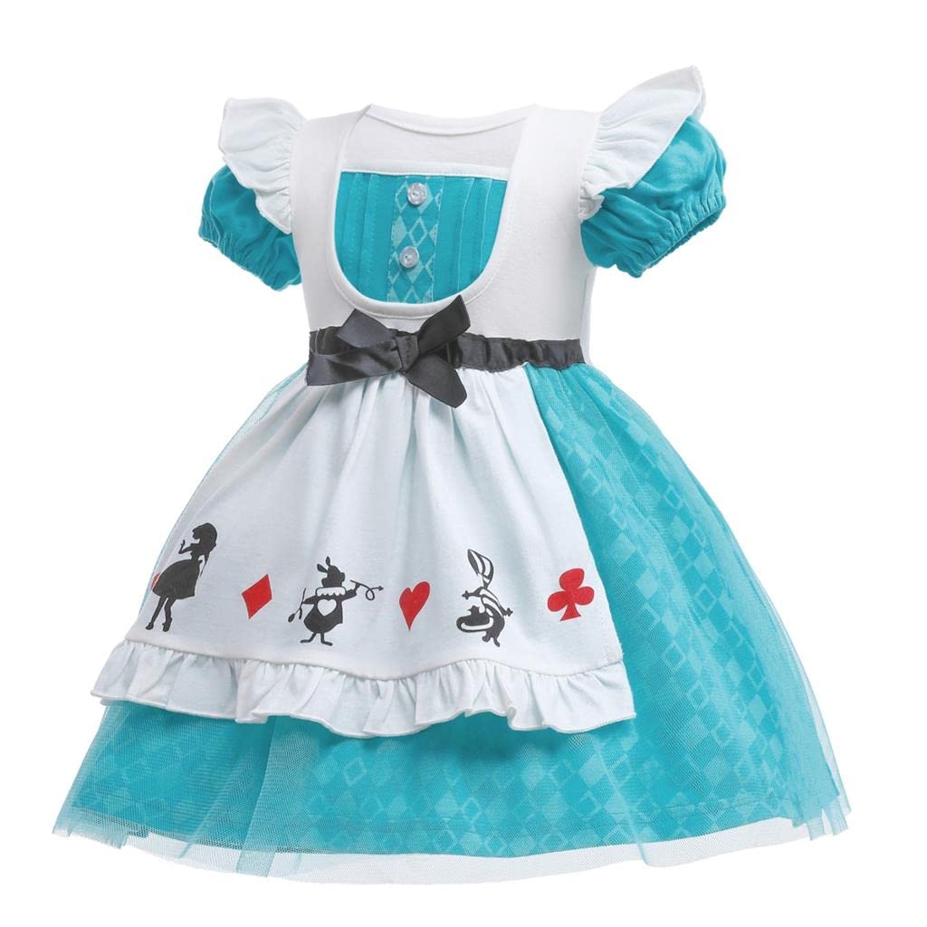 Dressy Daisy Tulle Dress For Toddler Girls Halloween Fancy Party Costume Summer Outfits Size 4T Blue, Style 24