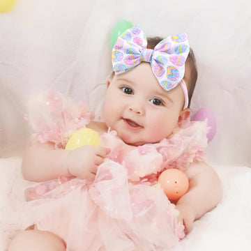 Lanmerry Easter Bows For Girls Bunny Baby Girl Headbands Easter Hair Bows Rabbit Eggs Bow Toddler Hair Accessories Infant Bows H