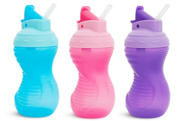 Munchkin Mighty Grip Flip Straw Cup - 10-Ounce (3 Pack)