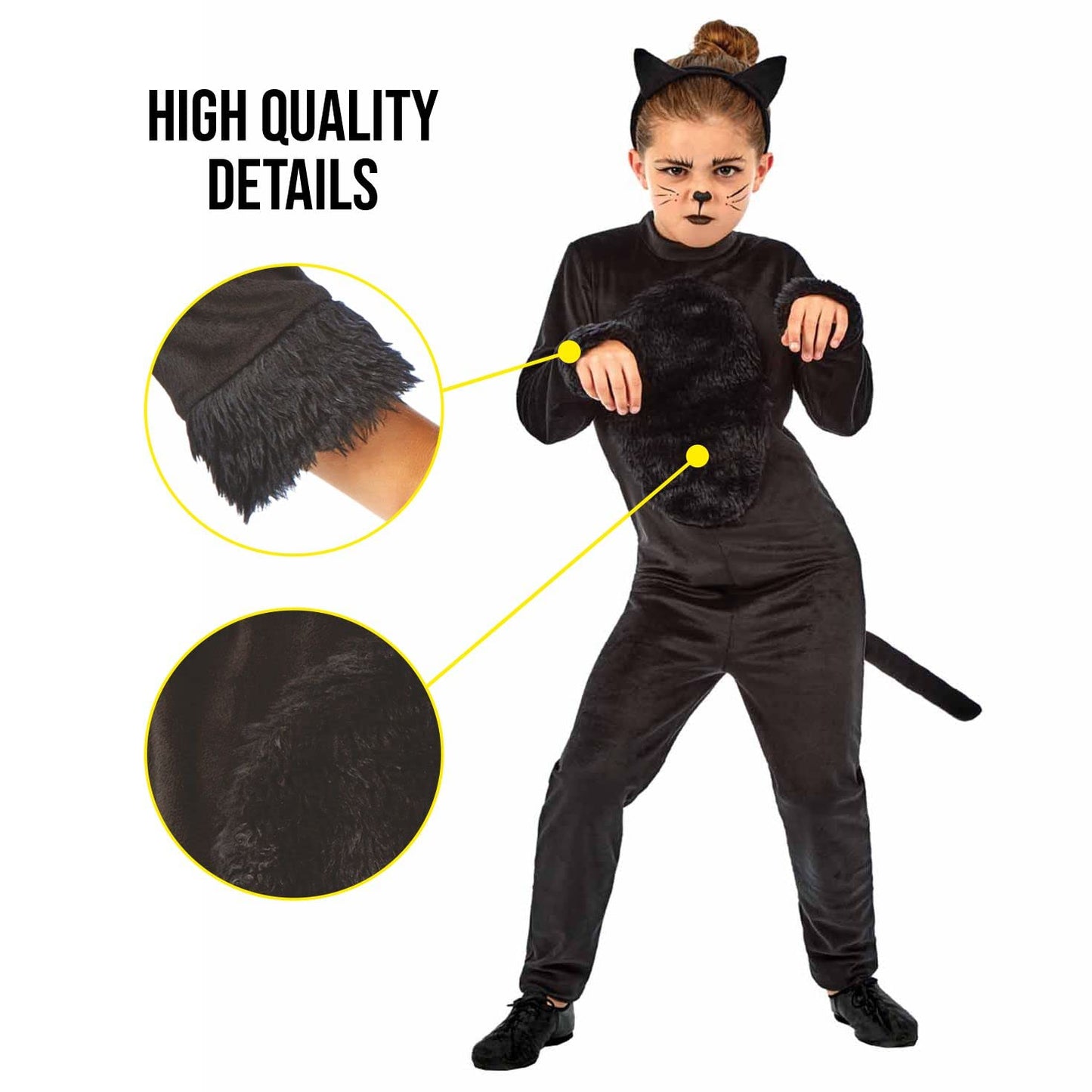 Fun Shack Black Cat Costume For Girls, Black Cat Costume Girls, Black Cat Kids Costume Girls, Black Cat Halloween Costume