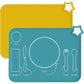Moonkie Silicone Placemats For Baby & Kid, Stain Resistant Non-Slip Toddler Food Mats Eating Table Mat With 2 Packs(Teal/Mustard