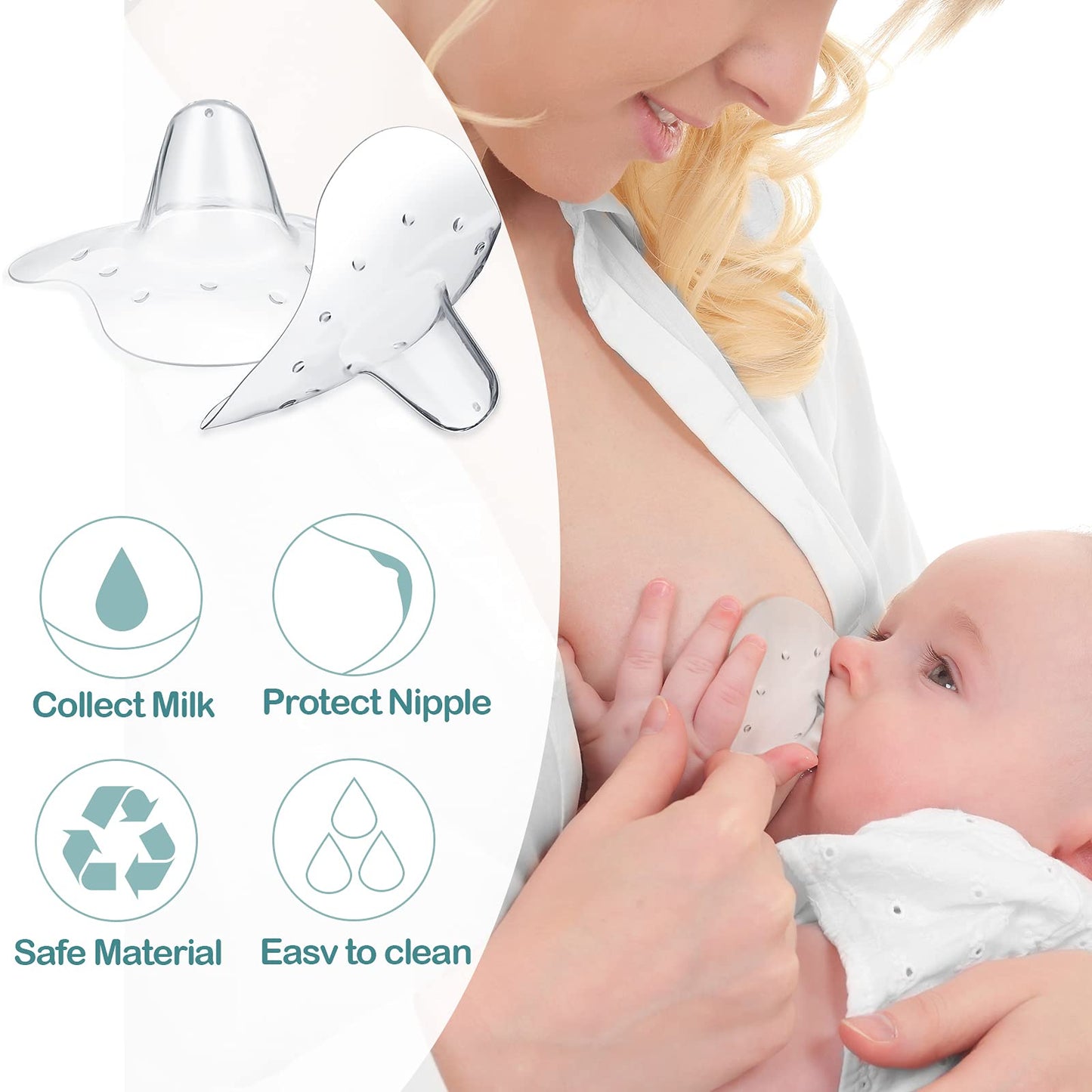 Nuanchu 8 Pcs Nipple Shields For Nursing Newborn Breastfeeding 20 Mm 15 Mm Nipple Shield Bulk Silicone Protector With Clear Carr