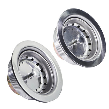 Highcraft Fauc97333-2 Kitchen Sink Basket Strainer Replacement For Standard Drains (3-12 Inch) Chrome Plated Stainless Steel Bod
