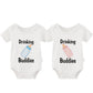 Ysculbutol Baby Twins Bodysuit Drinking Buddies Baby Twin Romper Boy Outfits Girl Jumpsuits Baby Triplets Set(White 1 0-3M)