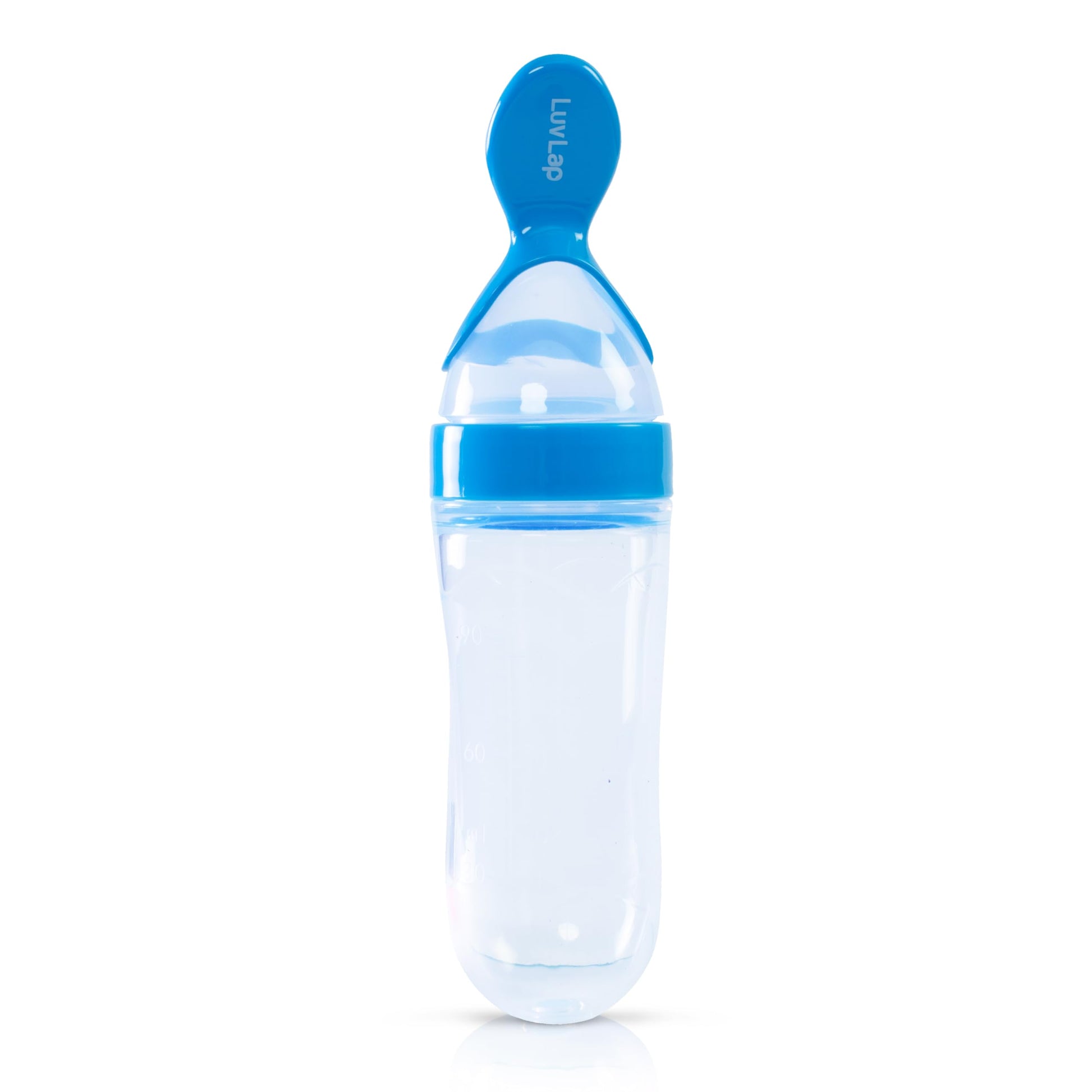 Luvlap Feeding Spoon With Squeezy Food Grade Silicone Feeder Bottle, For Infant Baby, 90Ml, Bpa Free