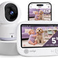 Comfyer Hybrid Video No WiFi & Smart WiFi Baby Monitor - 5  1080P Split Screen & 2K Camera App Control, Motion Alerts, Sound Det