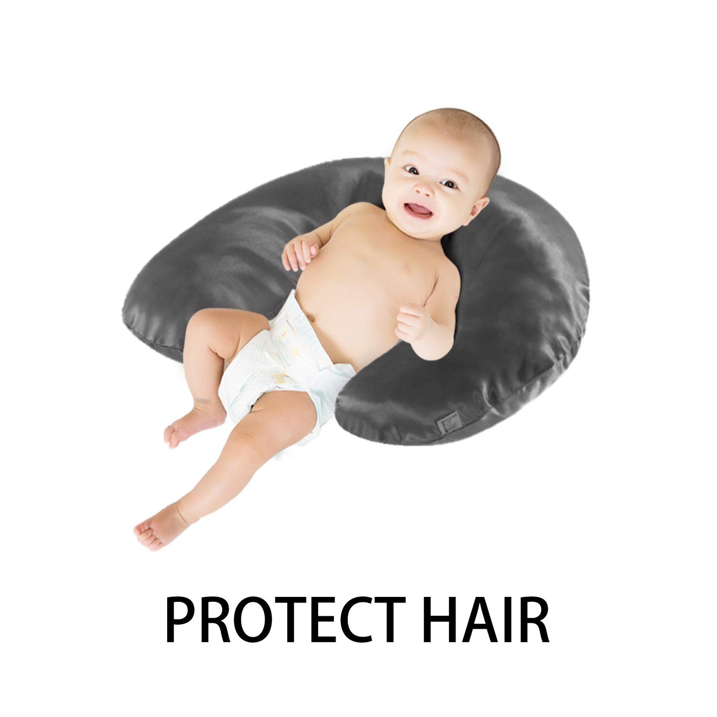 Pro Goleem Satin Nursing Pillow Cover Silk Feeling Soft Feeding Pillow Slipcover For Breastfeeding Moms Fits Standard Infant Nur