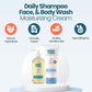 Happy Cappy Baby Shampoo And Body Wash And Moisturizing Cream Bundle - Eczema Body Wash And Lotion For Kids, Toddler, Adults, He