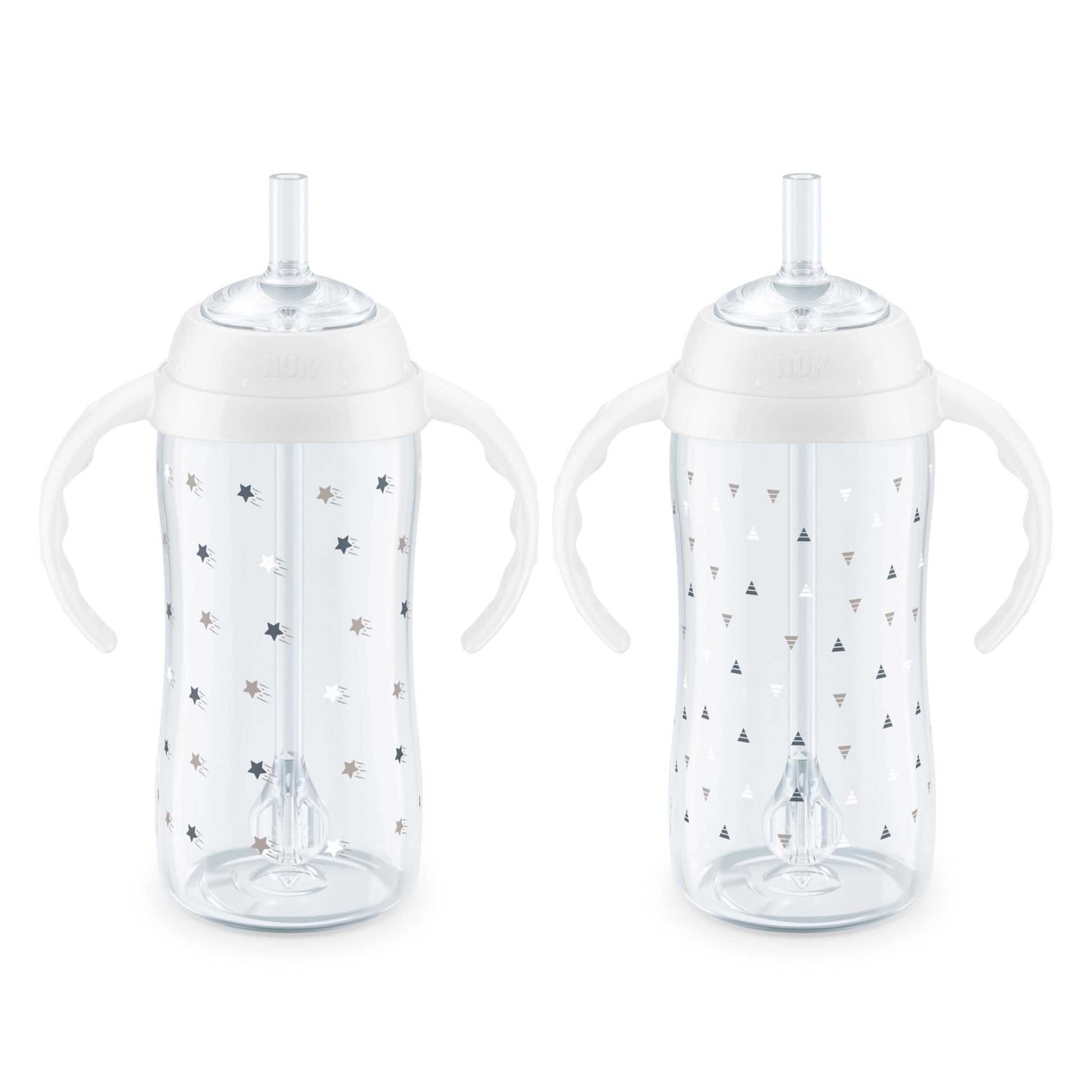 NUK Learner Straw Cup, 10oz, 2-Pack - Toddler Sippy Cup with Soft Straw for Easy Drinking, Suitable for Ages 8 Months and Up, Ti