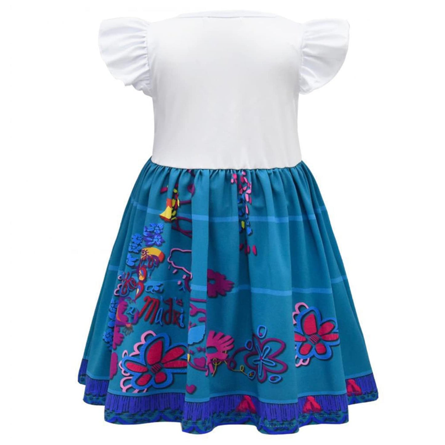Cotrio Girls Mirabel Costume Outfits With Bag Madrigal Family Dress For Kids Halloween Cosplay Role Play Clothes Birthday Party