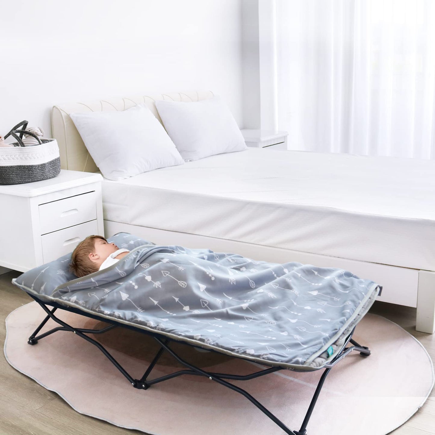 Nap Mat With Removeble Pillow And Fleece Blanket For Regalo My Cot/Joovy Travel Cot, Super Soft & Skin Friendly, Perfect Kids Sl