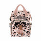 Artsadd Personalized Diaper Bag Backpack With Name, Dots Pink Bow Tie Bow Tie Daypack Mommy Nappy Baby Bag Customized Large Capa