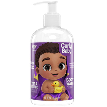 CurlyBaby Baby Body Wash - Fragrance-Free, Gentle Moisturizing Cleanser for Sensitive Skin - Baby Bath Essentials, Hypoallergeni