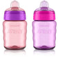 Philips AVENT My Easy Sippy Cup with Soft Spout and Spill-Proof Design, Pink/Purple, 9oz, SCF553/23 (Pack of 2)