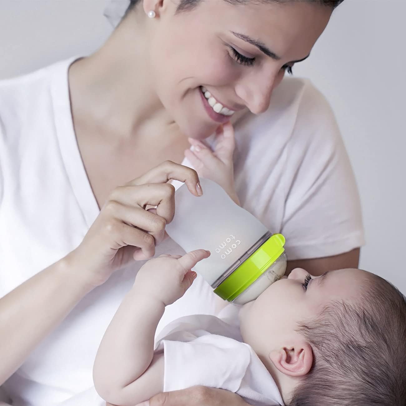 Comotomo Baby Bottle Single Pack, Green, 8oz