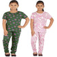 FICTIF Girls Suit and Set (Green Melange,Pink, 1112 Years)
