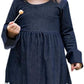 Toddler Baby Girl Clothes Long Sleeve Dress Ruffle Denim Skirt Lace Hem Princess Party Skirt Outfits Set 6-7T Blue