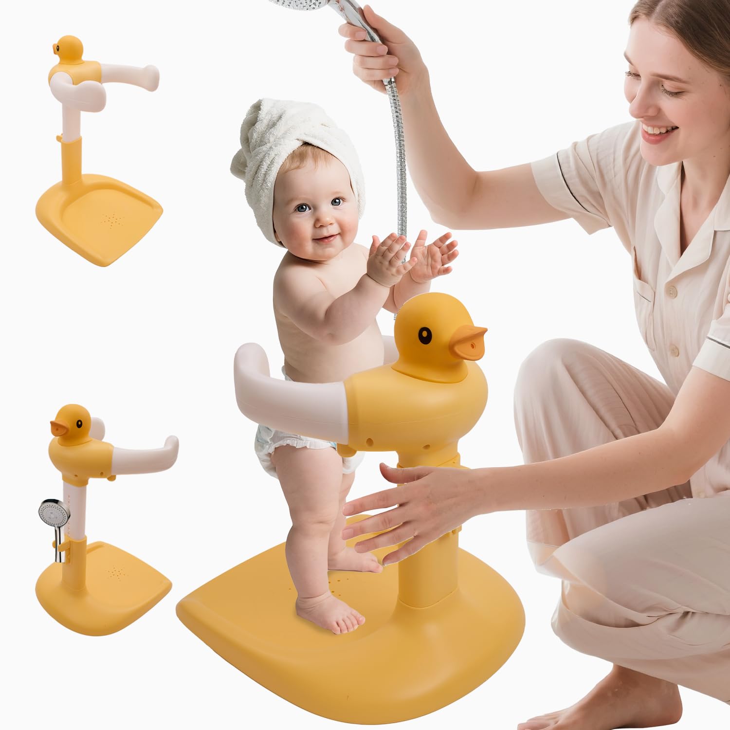 Wmaiwei Adjustable Baby Shower Stand Support | Safety & Non-Slip Baby Bath Stand | Standing Bathtub for Infants 8-36 Months | To