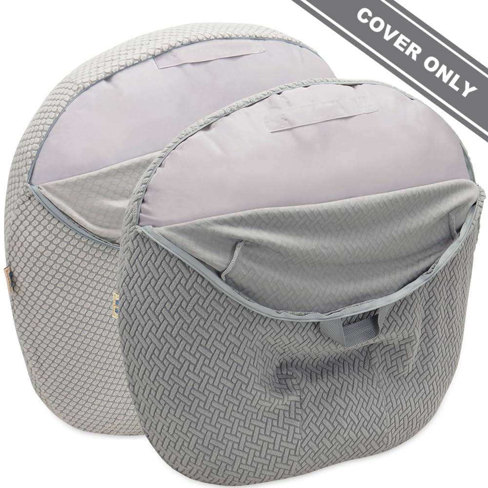 Strechy Newborn Lounger Cover, Removable And Ultra Soft Sung Fitted Baby Lounger Slipcover By Bluesnail (2 Pack, Gray+Light Gray