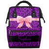 SPYORBKX Purple Leopard Baby Diaper Bags Nappy Backpack for Travel Baby Backpack for New Mom Dad Gifts Mom Backpack for Women