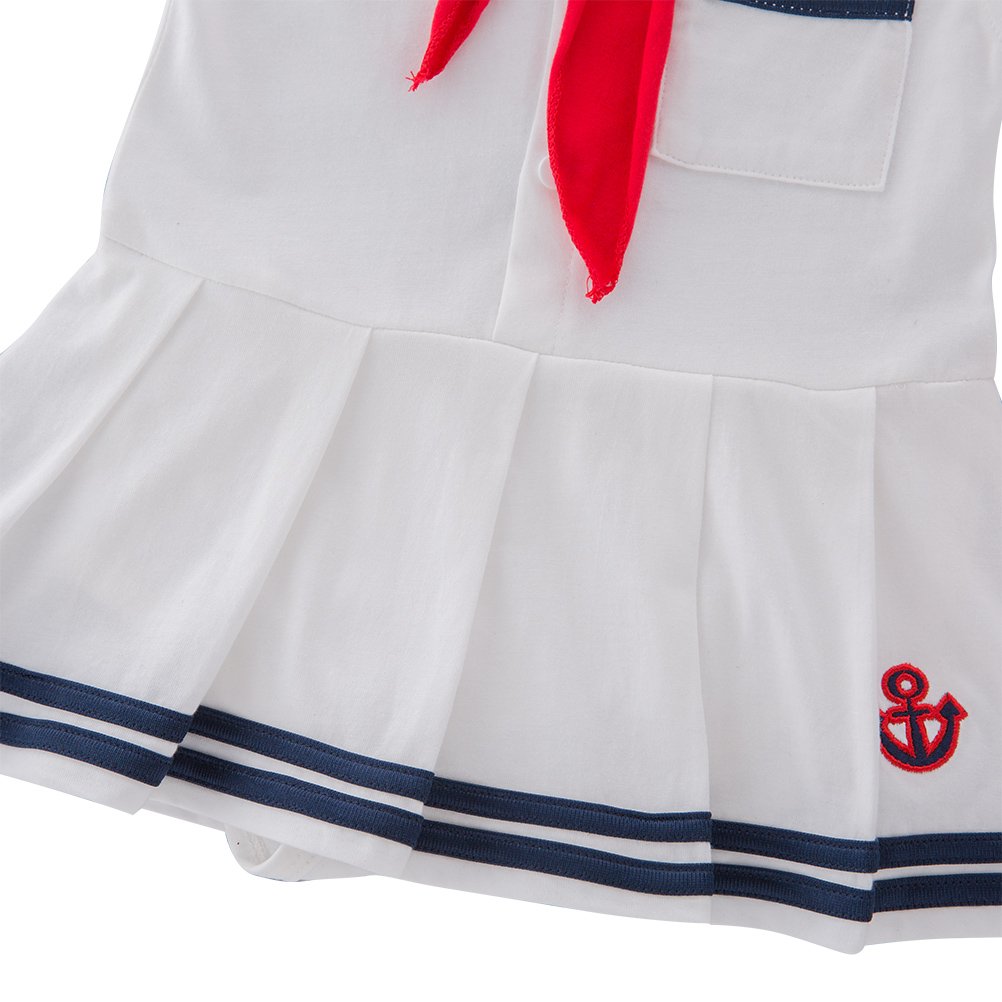 Lxkikmm Baby Girl Nautical Dress Sailor Suit Jumpsuit Romper With Cap