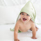 Swaddledesigns Cotton Terry Velour Hooded Towel For Baby/Toddler, Absorbent With Satin Trim, Absorbent With Satin Trim, Kiwi Min