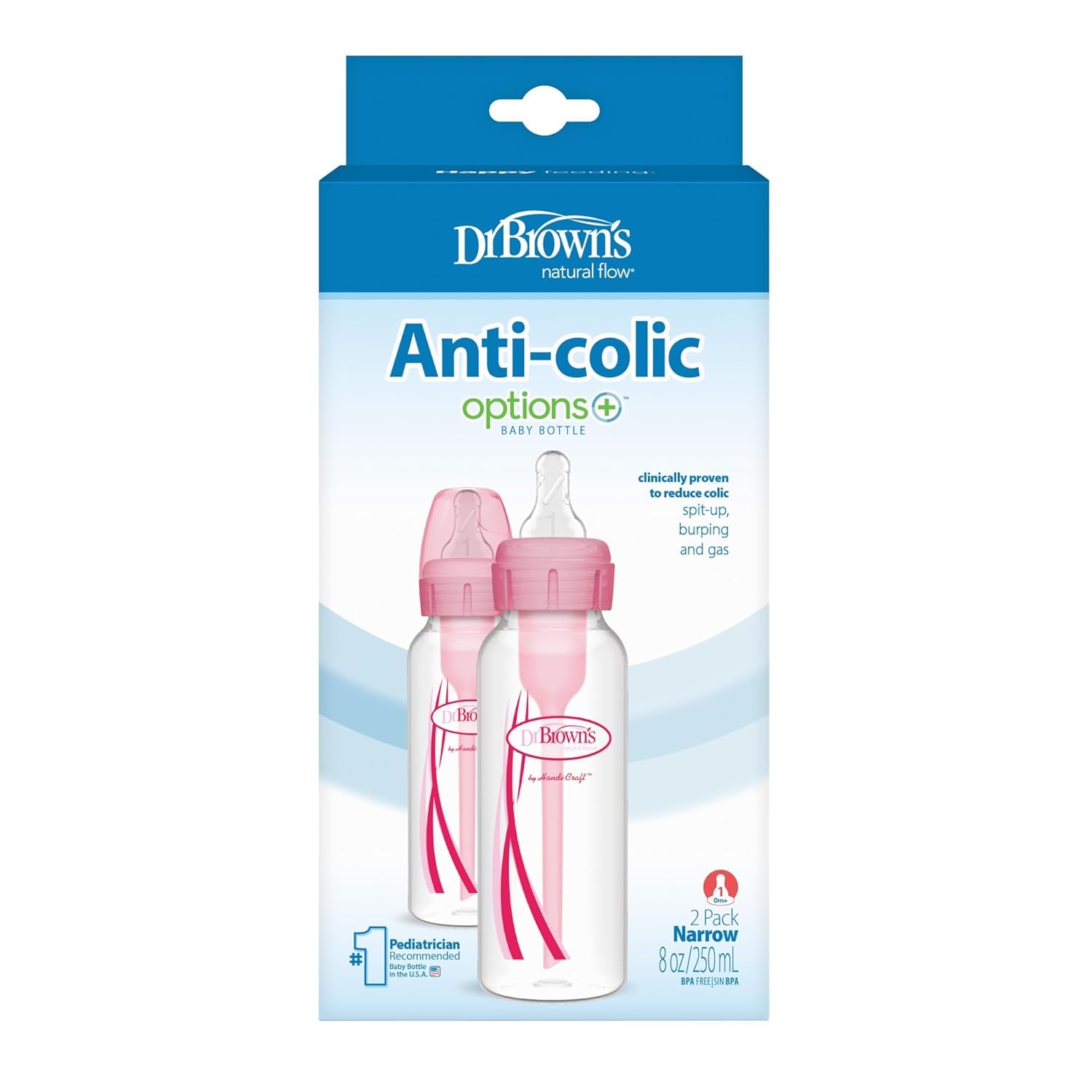 Dr. Browns Pink 8 Ounce Bottles (2 Pack)