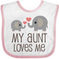 Inktastic My Aunt Loves Me Baby Bib White And Pink 230E8