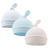 Original Cotton Newborn Hats For Girls Striped Preemie Baby Hats Bear Ears Infant Boys Beanies 0-3 Months (Knot(White+Blue+Blue