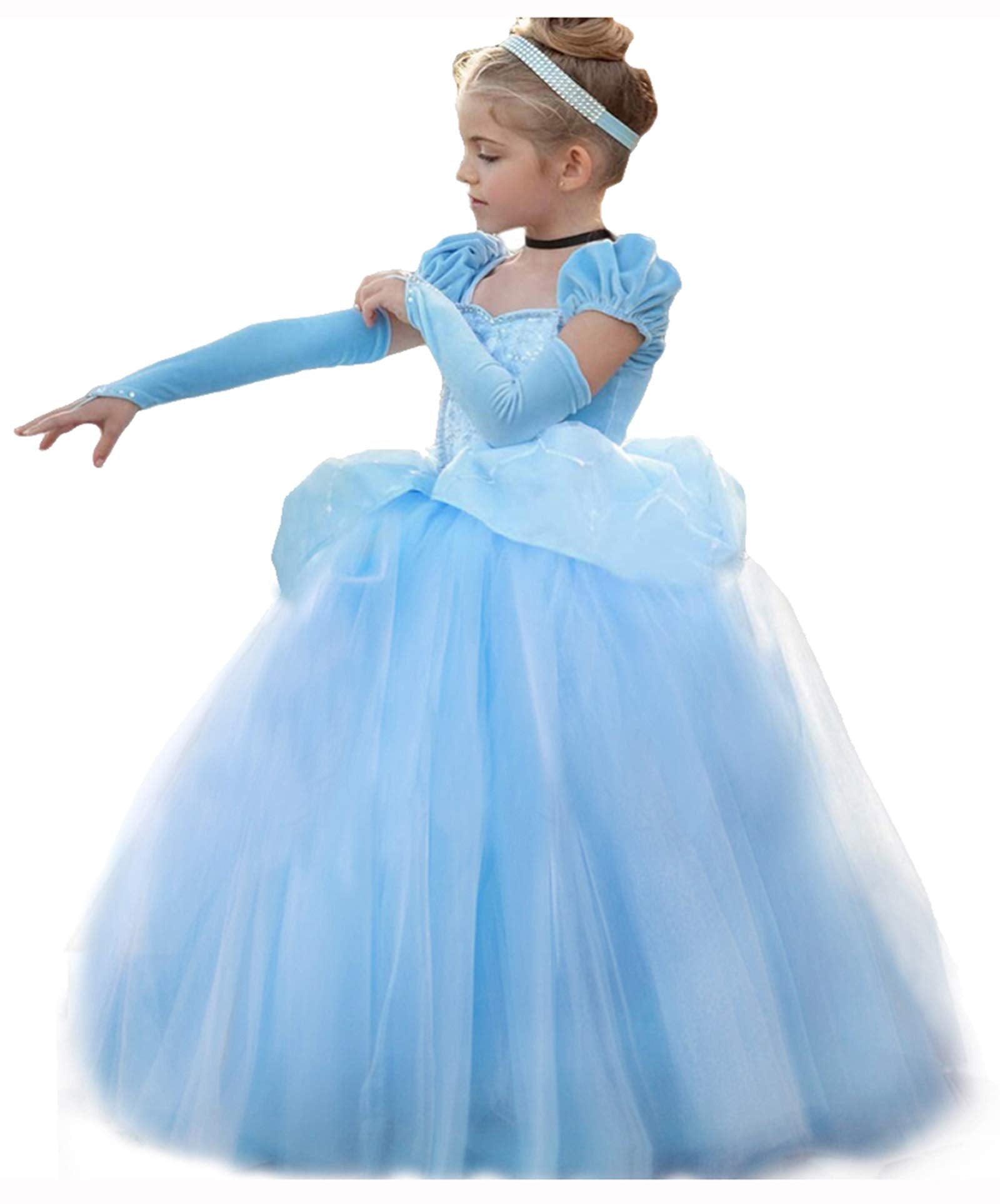 CQDY Cinderella Dress Princess Costume Halloween Party Dress up Blue