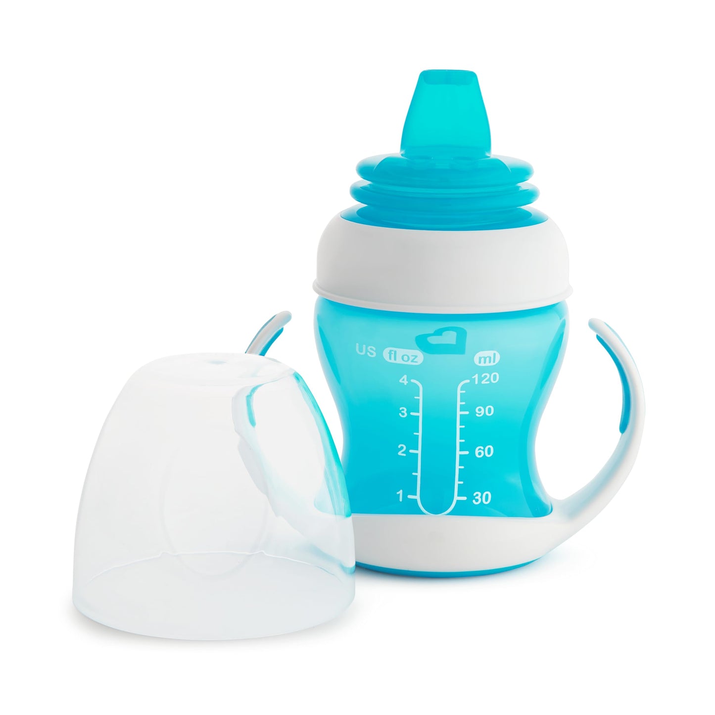 Munchkin Gentle Transition Sippy Trainer Cup, 4 Ounce, 2 Pack, Blue