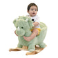 Rock My Baby Rocking Horse Green Dinosaur with Chair, Plush Stuffed Animal Rocker, Baby Rocker with Sweet Music, Wooden Rocking