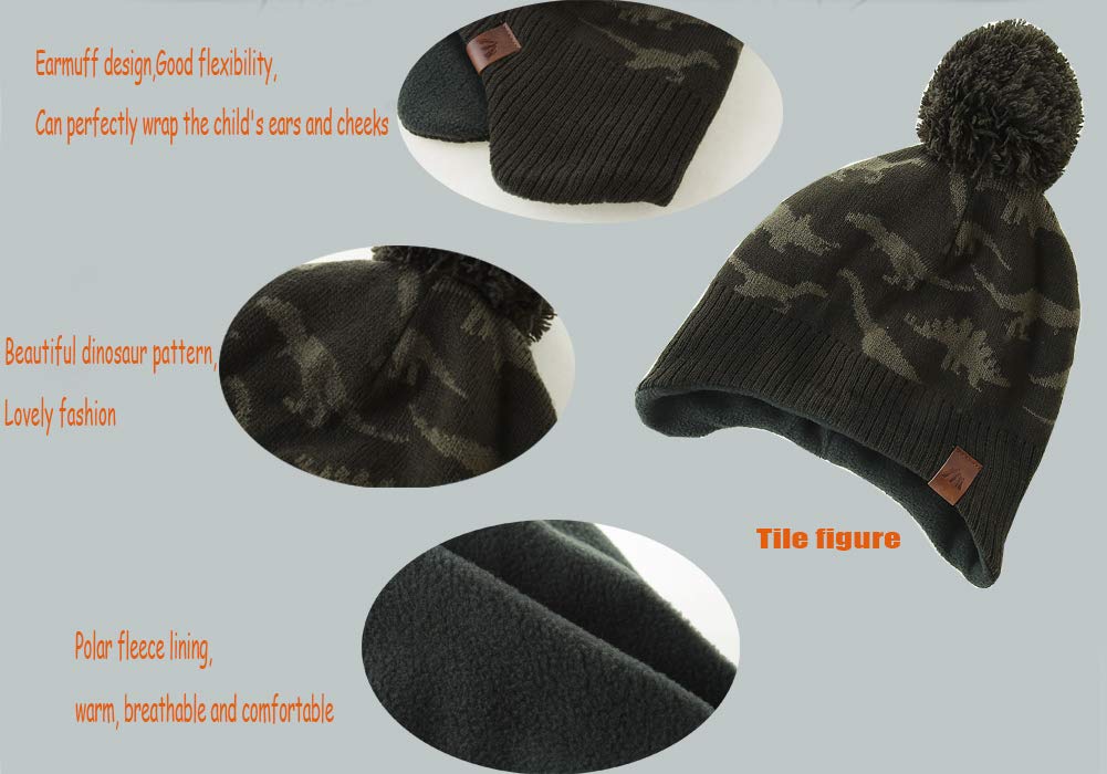 Moon Kitty Baby Hats Toddler Beanies For Boys 6-12Months Green